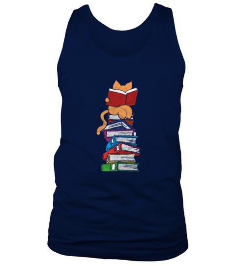 Cat Book Vintage Tank Top Unisex