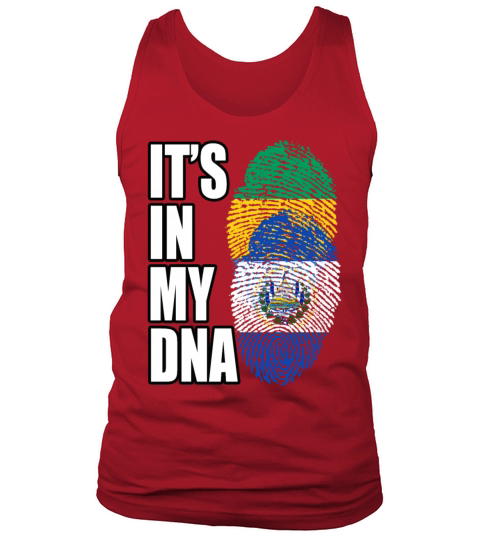 Gambian And Salvadoran Mix Heritage DNA Flag Tank Top Unisex