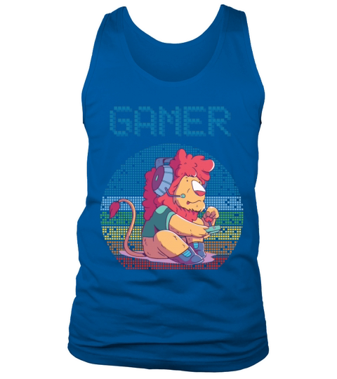 Gamer Retro Video Games Vintage Gaming Funny Lion Tank Top Unisex