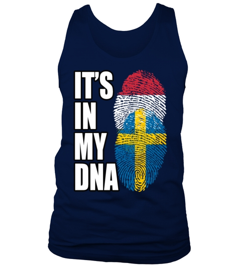 Hungarian And Swedish Mix Heritage DNA Flag Tank Top Unisex