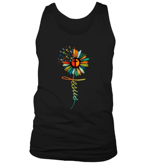 Jesus Daisy Flower Rainbow Colorful Christian Lover Gift T-Shirt Tank Top Unisex