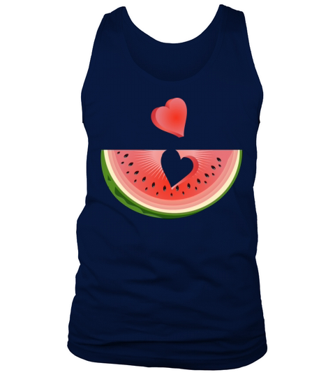 Piece of a watermelon with a heart Tank Top Unisex