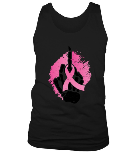 Pink Ribbon Skeleton Hand Breast Cancer Awareness Tank Top Unisex