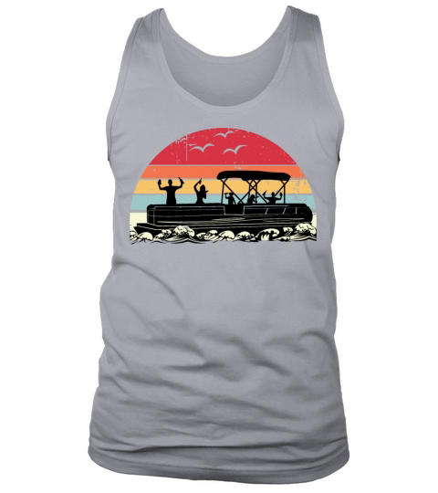 Pontoon Vintage Boating Party Sunset Tank Top Unisex