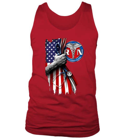 RN Registered Nurse Stethoscope American Flag shirt Tank Top Unisex