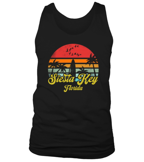 Vintage Siesta Key Florida Surfing Retro Surf Fun Tank Top Unisex