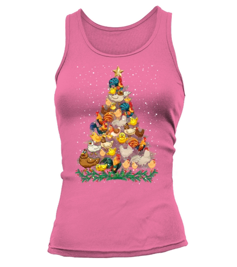 Christmas Chickens Pine Tree Funny Chicken Farmer Tank top Woman