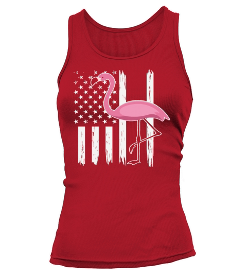Flamingo American USA Flag Retro Vintage Tank top Woman
