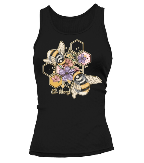 Oh Honey Sweet Bees Beekeeper Line Art Girl Tank top Woman