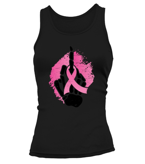 Pink Ribbon Skeleton Hand Breast Cancer Awareness Tank top Woman