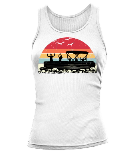 Pontoon Vintage Boating Party Sunset Tank top Woman