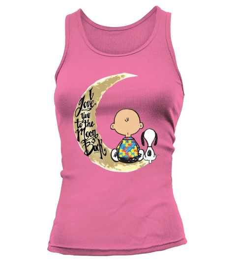 Premium Snoopy Charlie Brown Autism I Love You To The Moon Back - Ladies Flowy Tank Tank top Woman