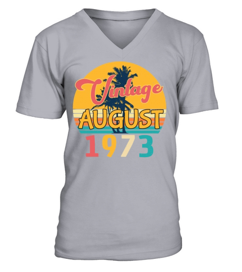 1973 August Vintage V-Neck T-shirt