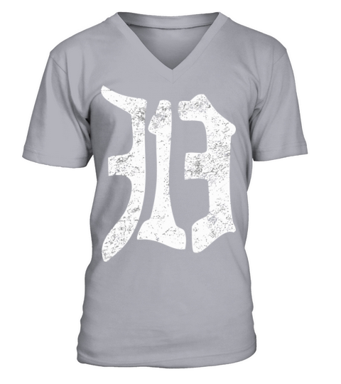 Detroit 313 Vintage Old English D Area Code Michig V-Neck T-shirt