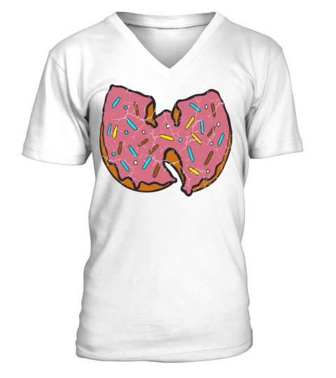 donut wutang pink V-Neck T-shirt