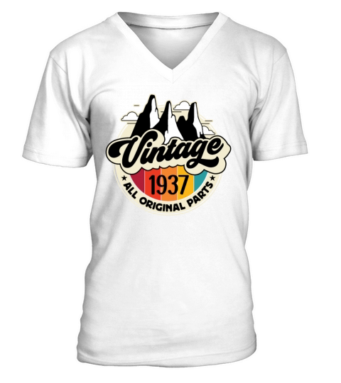 Funny Birthday Born in 1937 Limited Edition V-Neck T-shirt