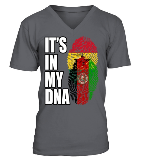 Ghanaian And Afghanistan Mix Heritage DNA Flag V-Neck T-shirt