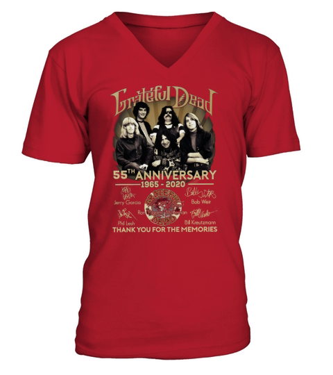 Grateful Dead 55th anniversary 1965 2020 signatures shirt V-Neck T-shirt