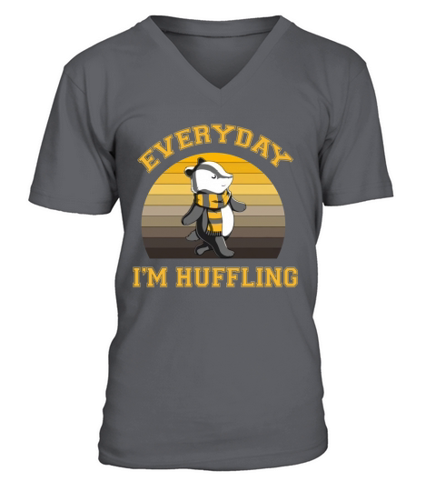 Huffle Badger everyday I huffling retro V-Neck T-shirt