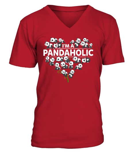 Im A Pandaholic Funny Panda Lovers Sarcastic V-Neck T-shirt