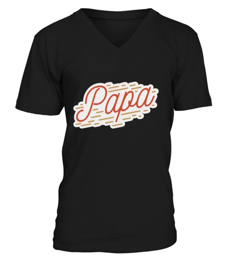 Papa Dad Quote Badge V-Neck T-shirt
