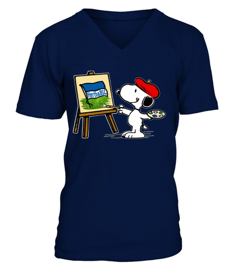 Snoopy Drawing Hertha BSC V-Neck T-shirt