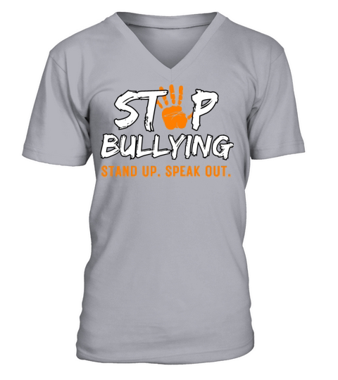 Stop Bullying Orange Stand Up Speak Out V-Neck T-shirt