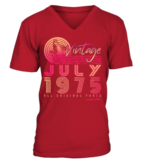 Vintage 1975 July V-Neck T-shirt
