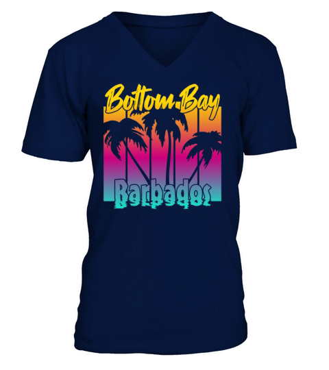 Vintage Bottom Bay Barbados Sunset V-Neck T-shirt