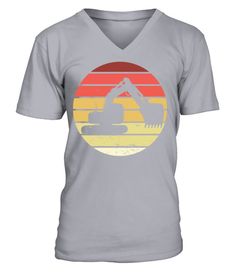 Vintage Retro Excavator V-Neck T-shirt