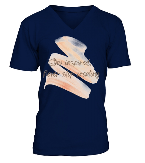 White Beige Minimalistic Watercolor Effect Wave V-Neck T-shirt