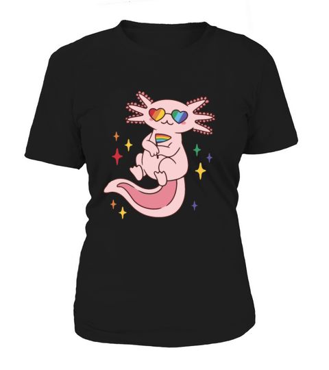 Axolotl cartoon holding a Pride flag Women's T-Shirt
