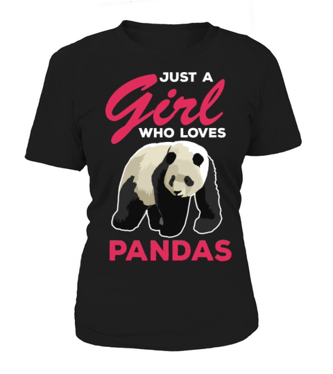 Distressed Quote Just A Girl Who Loves Pandas Cute Women's T-Shirt