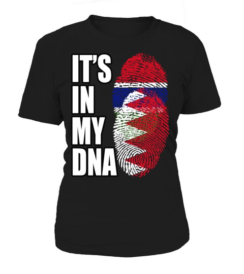 Gambian And Bahraini Mix Heritage DNA Flag Women's T-Shirt