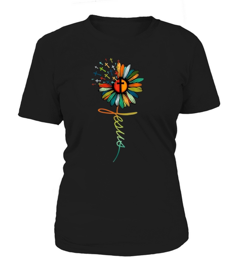 Jesus Daisy Flower Rainbow Colorful Christian Lover Gift T-Shirt Women's T-Shirt