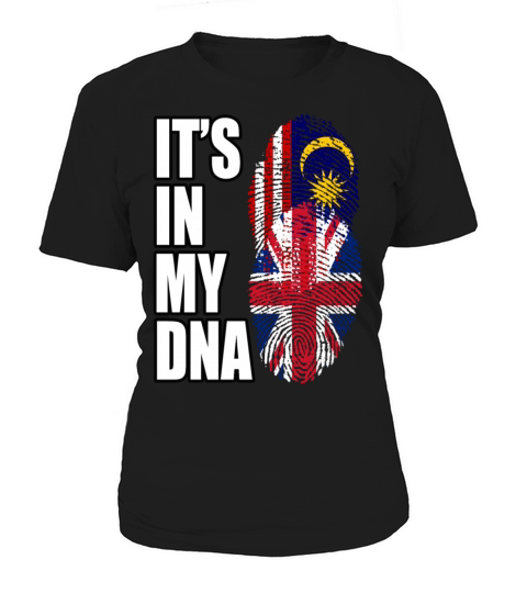 Malaysian And British Mix Heritage DNA Flag Women's T-Shirt