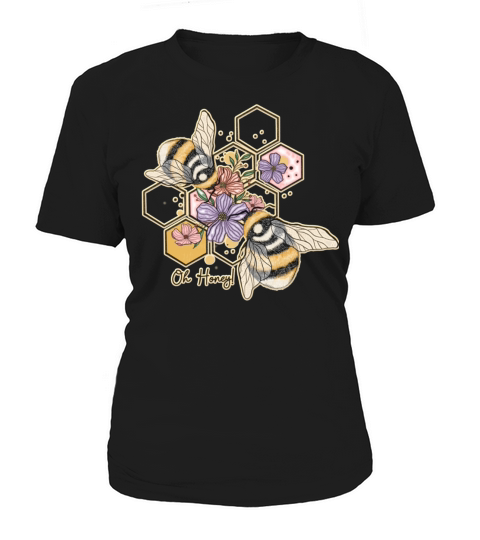 Oh Honey Sweet Bees Beekeeper Line Art Girl Women's T-Shirt