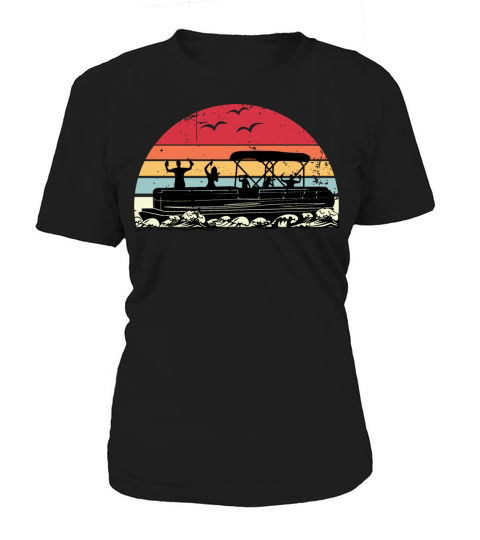 Pontoon Vintage Boating Party Sunset Women's T-Shirt