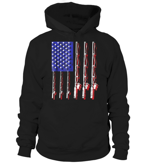 fishing flag shirt funny patriotic fathers day 4th of july Hoodie Unisex