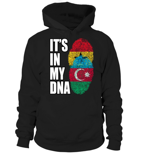 Ghanaian And Azerbaijani Mix Heritage DNA Flag Hoodie Unisex