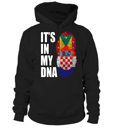 Grenadian And Croatian Mix Heritage DNA Flag Hoodie Unisex
