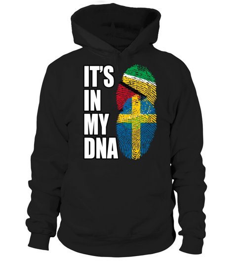 Guyanese And Swedish Mix Heritage DNA Flag Hoodie Unisex