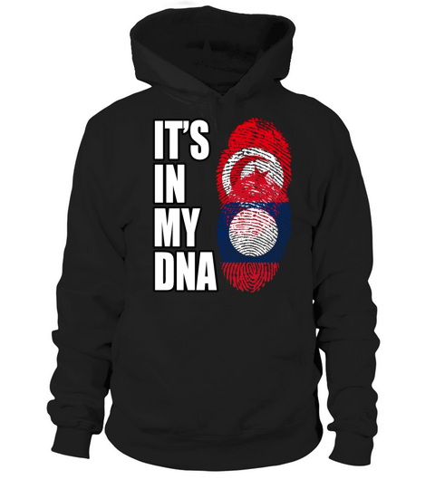 Tunisian And Laotian Mix Heritage DNA Flag Hoodie Unisex