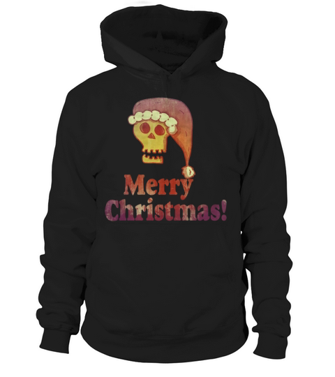 Vintage Merry Christmas Santa skull Hoodie Unisex
