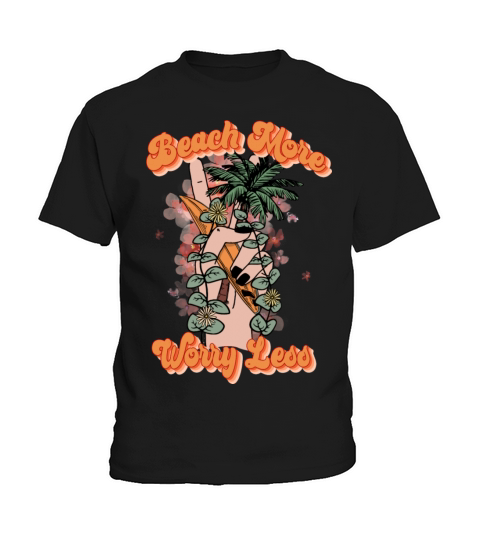 Beach more worry less sublimation Kids T-Shirt