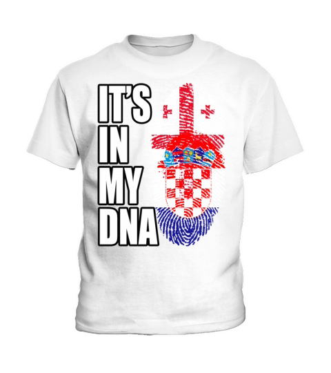 Georgian And Croatian Mix Heritage DNA Flag Kids T-Shirt