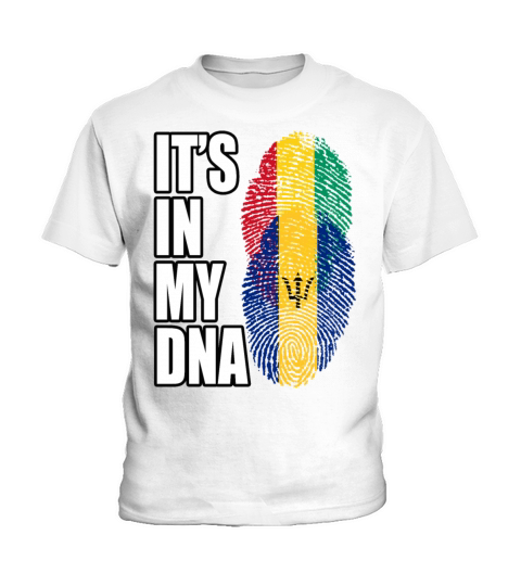 Guinean And Barbadian Mix Heritage DNA Flag Kids T-Shirt