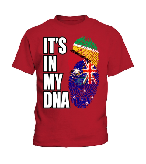 Guyanese And Australian Mix Heritage DNA Flag Kids T-Shirt