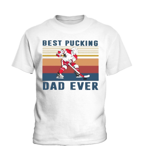 Hockey Best Pucking Dad Ever Vintage Father’s Day Kids T-Shirt