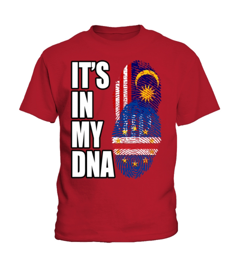 Malaysian And Cabo Verdean Mix Heritage DNA Flag Kids T-Shirt